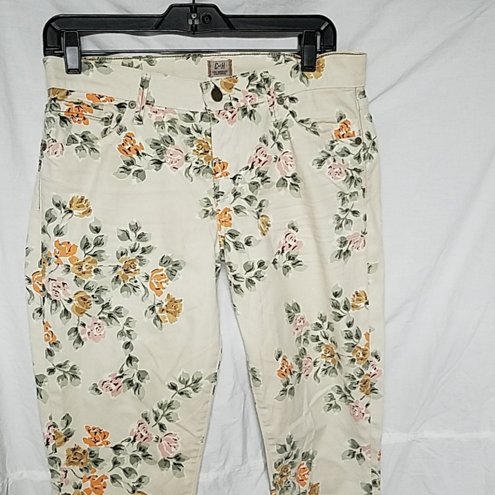 skinny flower print jeans